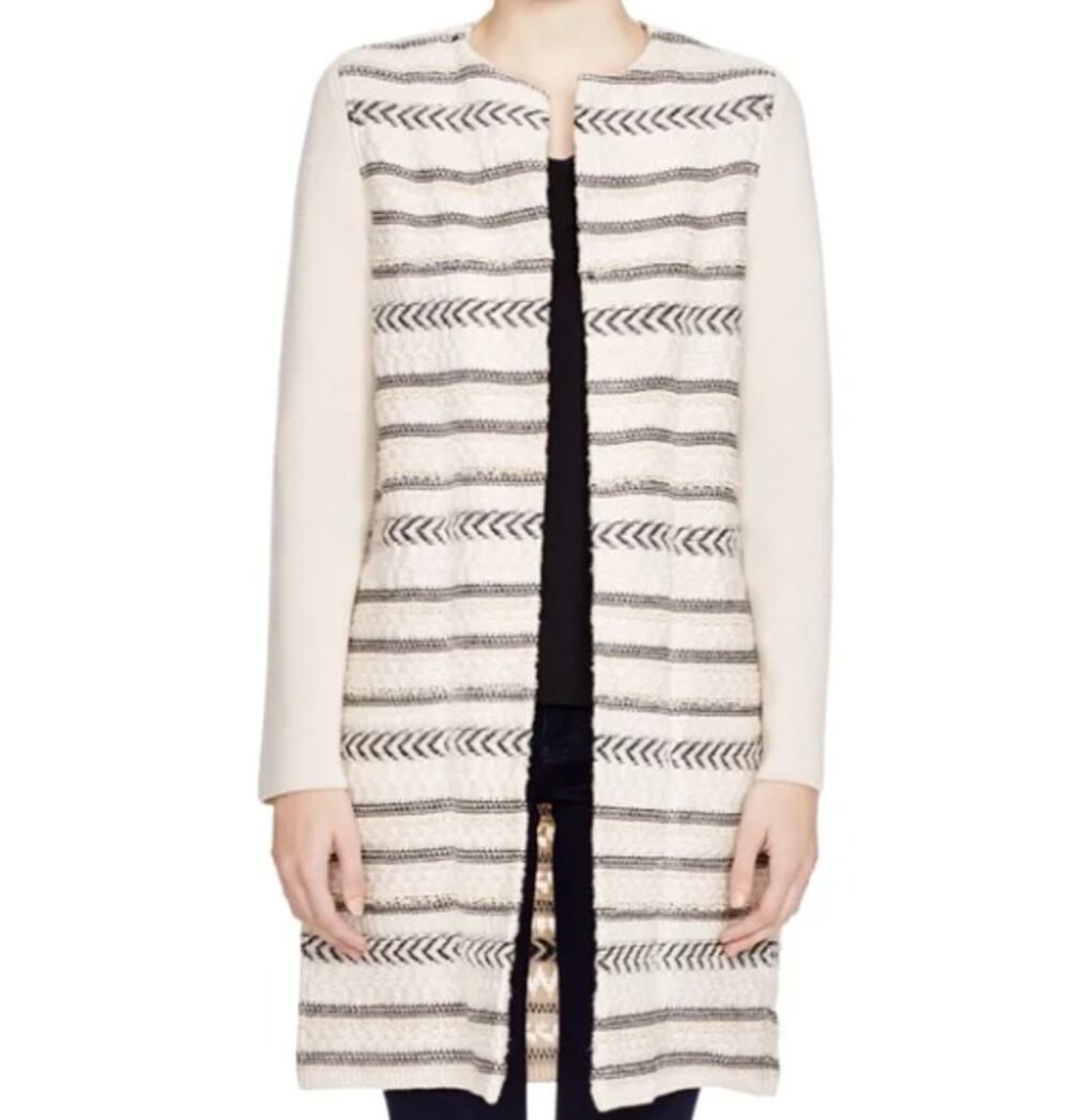 Tory Burch Womens Artsy Knit Cardigan Jacket Small Wool Blend Office Business